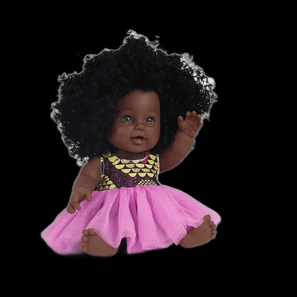 Fashion 2023 doll handmade African wax print costume design black vinyl doll children black doll view