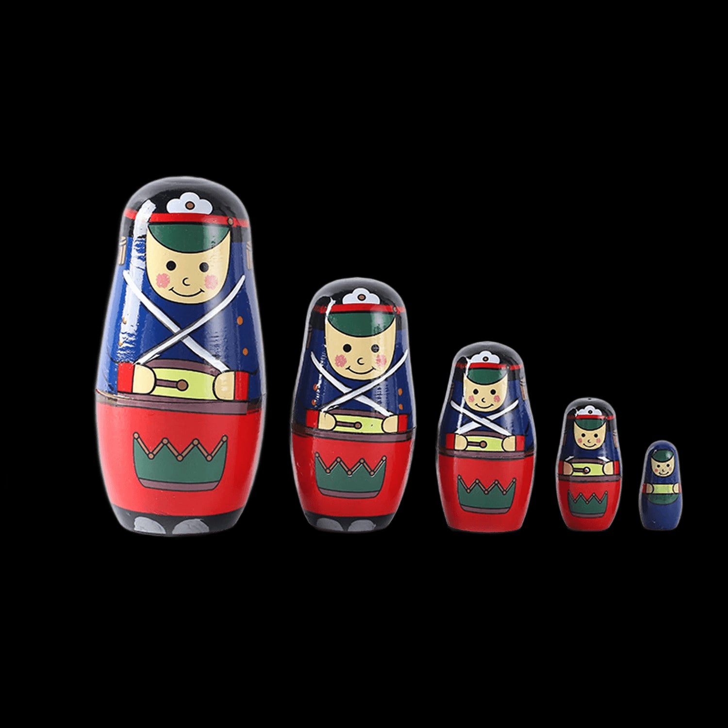 5PCS Matryoshka Dolls Nesting Dolls Cute Wood Russian Montessori Nesting Doll DIY Paint Skill Training Children Christmas Gift view