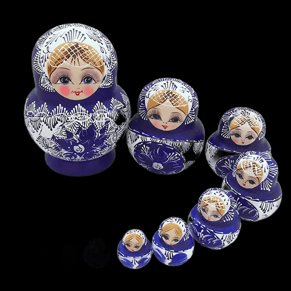 10PCS/Set Lovely Matryoshka Wooden Dolls Nesting Babushka Russian Hand Paint for Kids Christmas Toys Gifts dolls for kids view