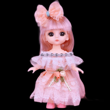 Princess  BJD  Doll with Clothes and Shoes 16cm 1/12 Movable Joints Sweet Face Figure Christmas Birthday Gift Toys for Baby Girl view