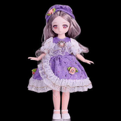 Pink Eyed 30cm Doll with Clothes Multiple Movable Joints Princess Style 3D Simulated Hinge Doll Fashion Cute 1/6 Bjd Doll view