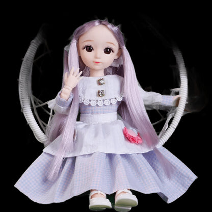 BJD Doll and Clothes Multiple Removable Joints 30cm 1/6 3D Eyes Doll Girl Dress Up Birthday Gift Toy view