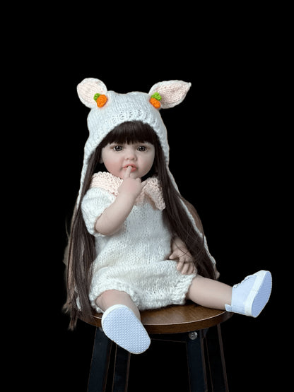 Baby Silicone Reborn Doll For Girls Princess Cute Bb Newborn Realistic Soft Mold Doll Kits Princess Cute Gift Toys for Kid 55cm view