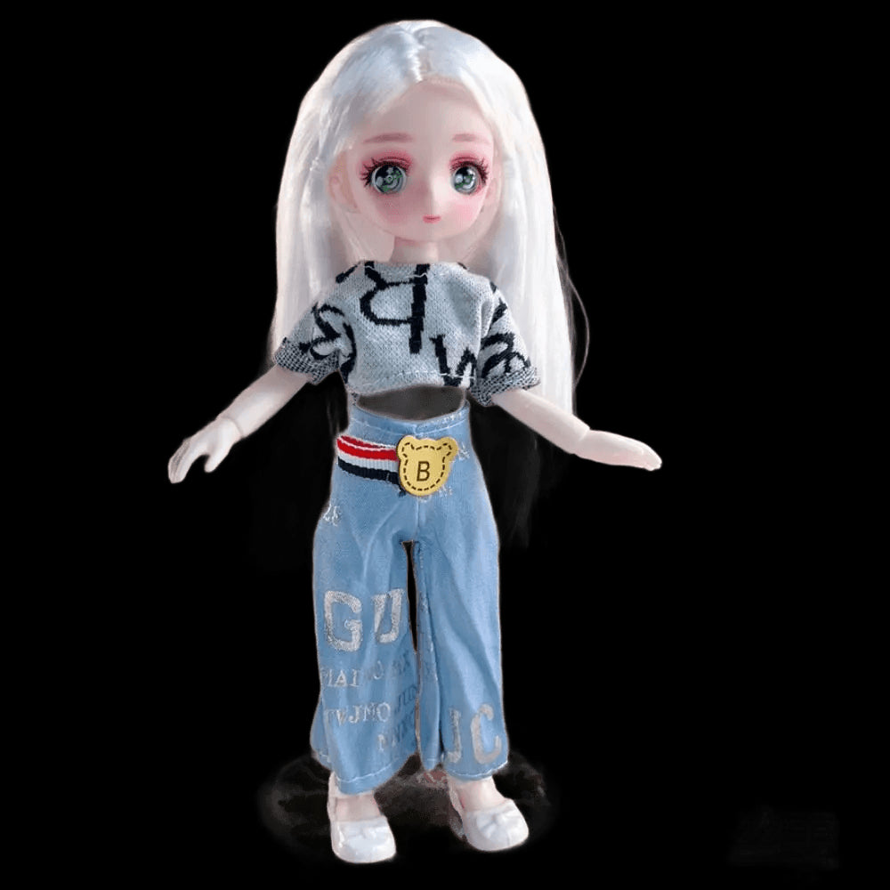 23cm BJD Doll and Clothing 3D Simulation Eyes Comics Face Multiple Movable Joint Hinge Doll Girl DIY Dress Up Toy Birthday Gift view