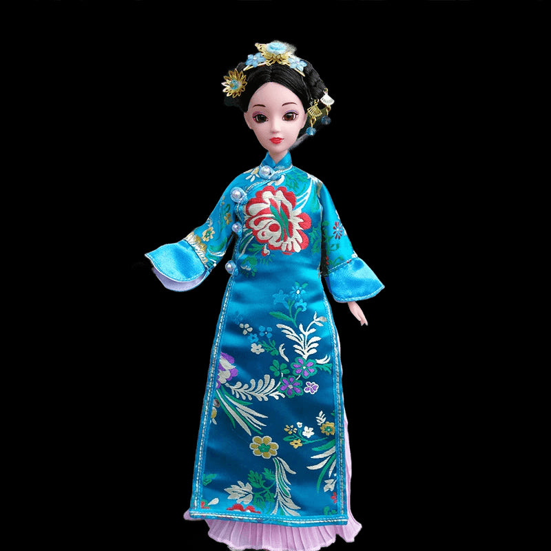 30cm Chinese Doll with Ancient Traditional Clothes Headdress Qing Dynasty Empress Princess Doll TV Character Dolls Toys for Girl view