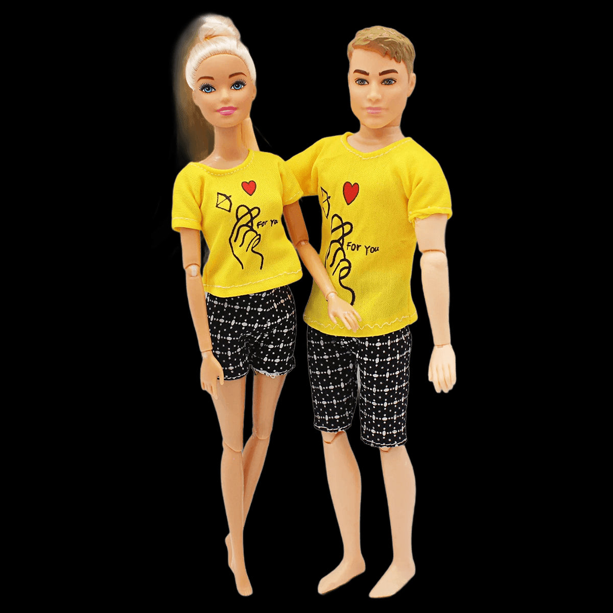 30cm Couple Doll Girlfriend & Boyfriend Ken Doll 1/6 Doll with Wheat Complexion Body Couple Outfit Parents Cosplay Toys Gifts view