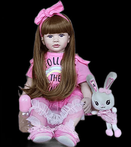 60cm Reborn Baby Doll Long Hair Princess Girl Doll Cloth Body With Pacifier Plush Toy Christmas Gifts For Children view