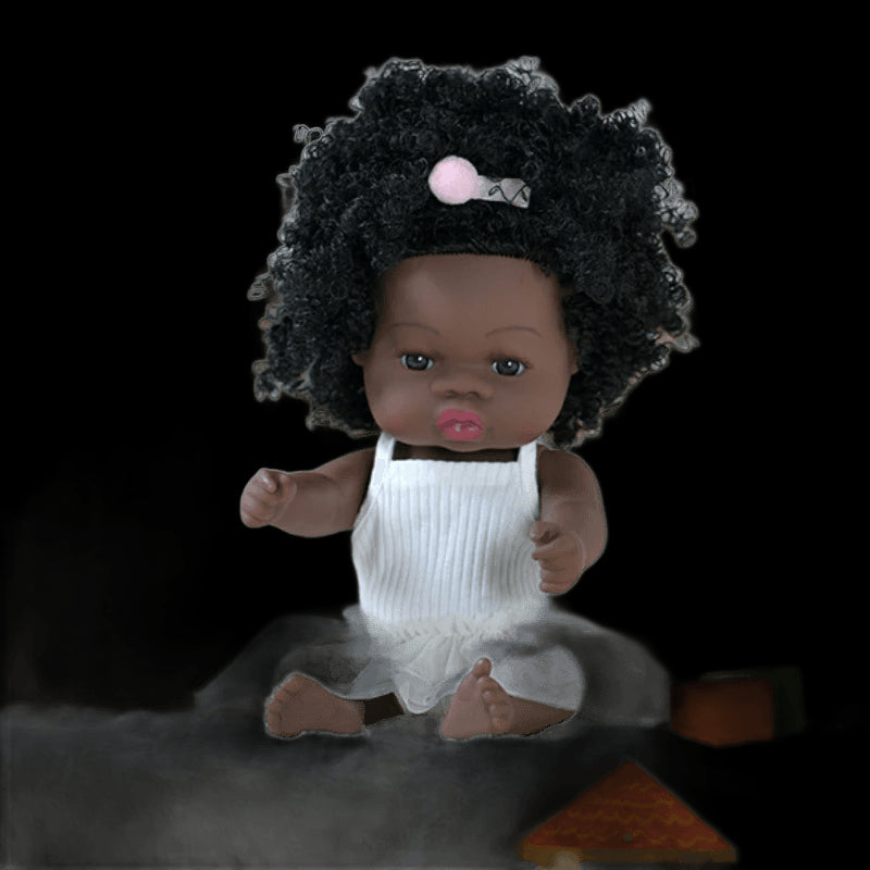 35cm American Reborn Baby Doll Black Soft Vinyl Baby Dolls Lifelike Newborn Baby Doll Girl Gift Doll Toy 14inch Dolls for Girls view