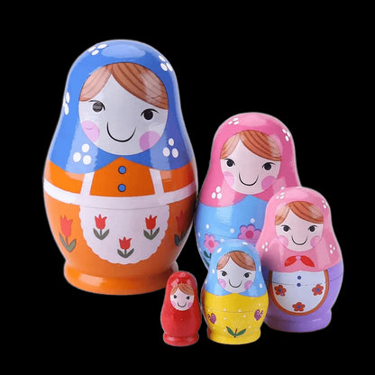 10 Floors Wooden Matryoshka Doll Safe Smooth Strawberry Flower Girl Matryoshka Doll Ornament Handmade Painted for Children Gifts view