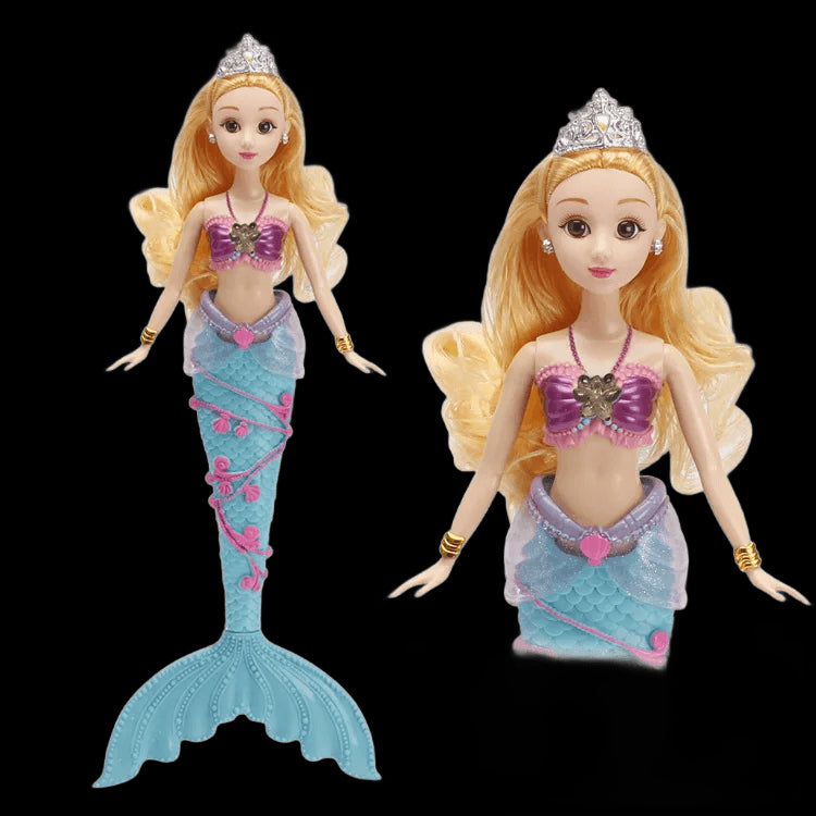 36cm New 3D Eye Mermaid Princess Doll Glowing Lights Music Mermaid Princess Toy Girl Birthday Gift view