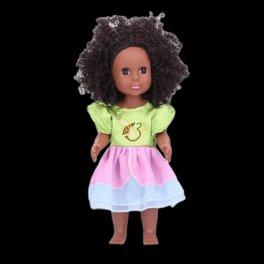 35cm Exquisite African Black Girl Doll Lifelike Chidren Cute Afro Doll Kid Role Play Toy Gift Vinyl Comfortable Baby Dolls view