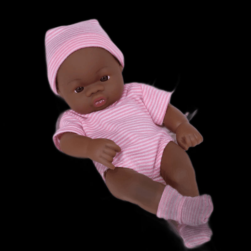 Black American Reborn Dolls Cute Mini 20cm Baby Bebe Doll Toys Full Body Vinyl Soft Girl Doll Reborn Baby Doll Toys Gift view