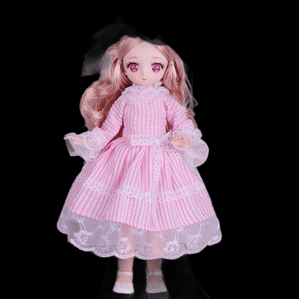 Pink Eyed 30cm Doll with Clothes Multiple Movable Joints Princess Style 3D Simulated Hinge Doll Fashion Cute 1/6 Bjd Doll view