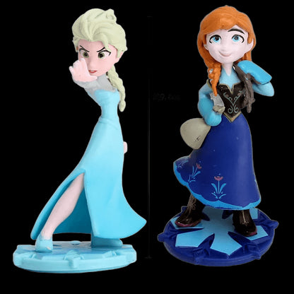 Disney Frozen 2 Snow Queen Cake Decoration Dolls Elsa Anna PVC Action Figure Princess Birthday Cake Snowflake Plug-in Kids Gift view