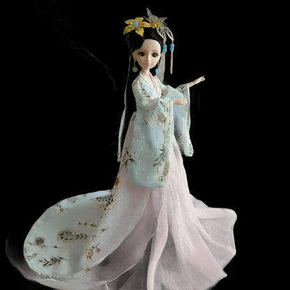 New 30cm Bjd Doll Full Set 1/6 Chinese Style Ancient Costume Hanfu Princess Birthday Gift Diy Girl Dress Up Toys view