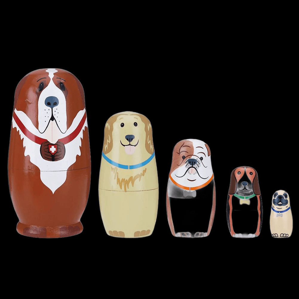 Animal Matryoshka Dolls Wooden Russian Montessori Nesting Dolls Russian Matryoshka Crafts Brithday Gift for Kids view