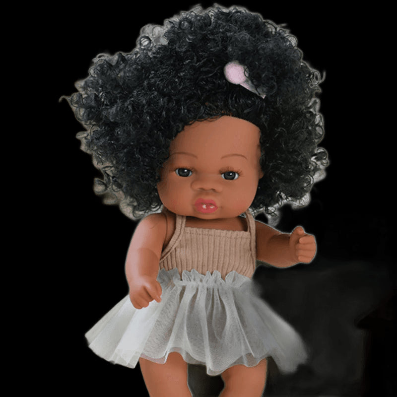 35cm American Reborn Baby Doll Black Soft Vinyl Baby Dolls Lifelike Newborn Baby Doll Girl Gift Doll Toy 14inch Dolls for Girls view