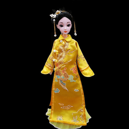 30cm Chinese Doll with Ancient Traditional Clothes Headdress Qing Dynasty Empress Princess Doll TV Character Dolls Toys for Girl view