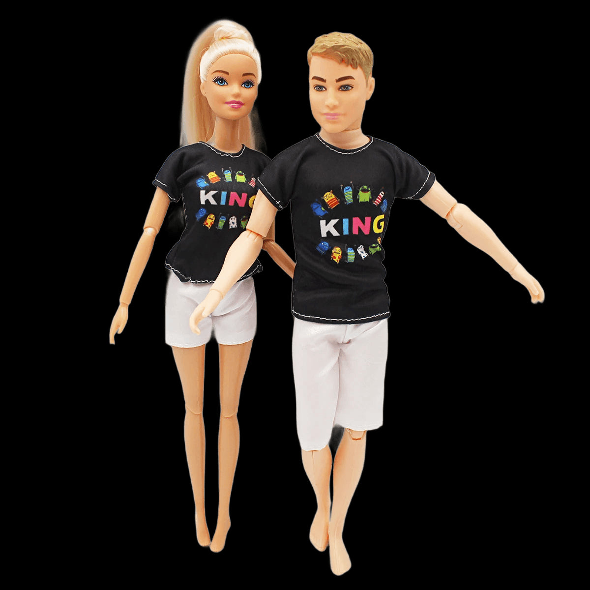 30cm Couple Doll Girlfriend & Boyfriend Ken Doll 1/6 Doll with Wheat Complexion Body Couple Outfit Parents Cosplay Toys Gifts view