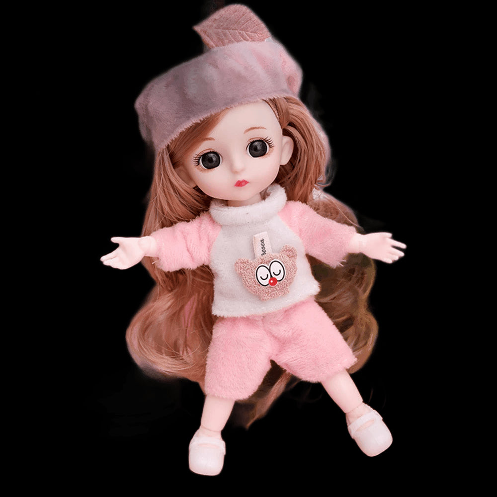 Scale 1:12 16cm Princess BJD Doll with Clothes and Shoes Movable 13 Joints Cute Sweet Face Lolita Girl Gift Child Toys for Kids view