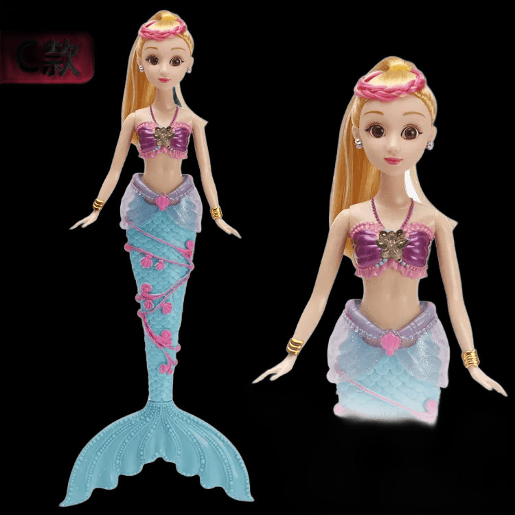 36cm New 3D Eye Mermaid Princess Doll Glowing Lights Music Mermaid Princess Toy Girl Birthday Gift view