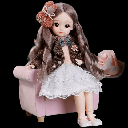 BJD Doll and Clothes Multiple Removable Joints 30cm 1/6 3D Eyes Doll Girl Dress Up Birthday Gift Toy view