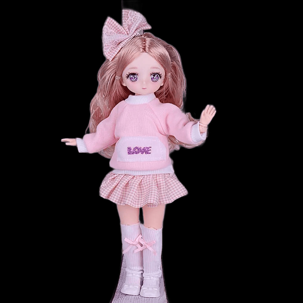 Pink Eyed 30cm Doll with Clothes Multiple Movable Joints Princess Style 3D Simulated Hinge Doll Fashion Cute 1/6 Bjd Doll view