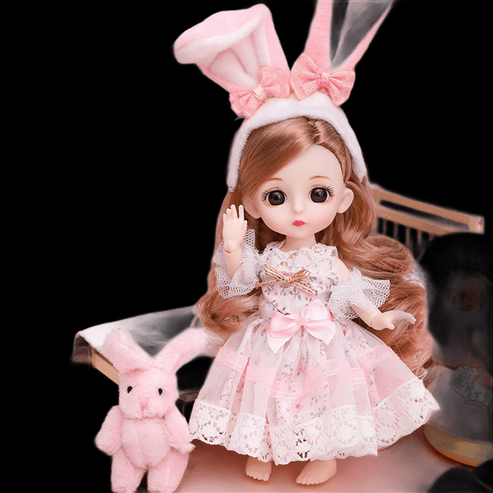 Scale 1:12 16cm Princess BJD Doll with Clothes and Shoes Movable 13 Joints Cute Sweet Face Lolita Girl Gift Child Toys for Kids view