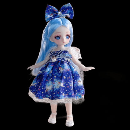 23cm BJD Doll and Clothing 3D Simulation Eyes Comics Face Multiple Movable Joint Hinge Doll Girl DIY Dress Up Toy Birthday Gift view