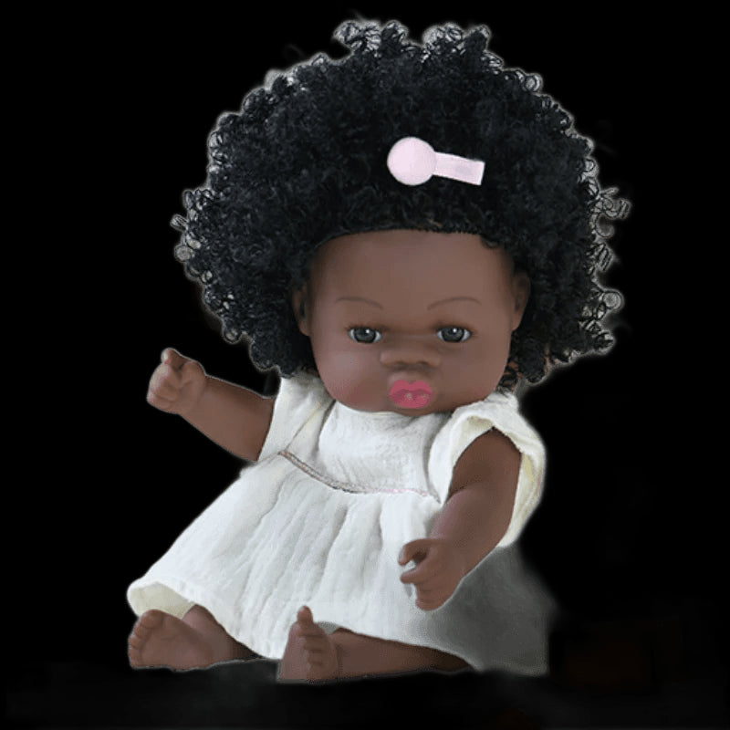 35cm American Reborn Baby Doll Black Soft Vinyl Baby Dolls Lifelike Newborn Baby Doll Girl Gift Doll Toy 14inch Dolls for Girls view