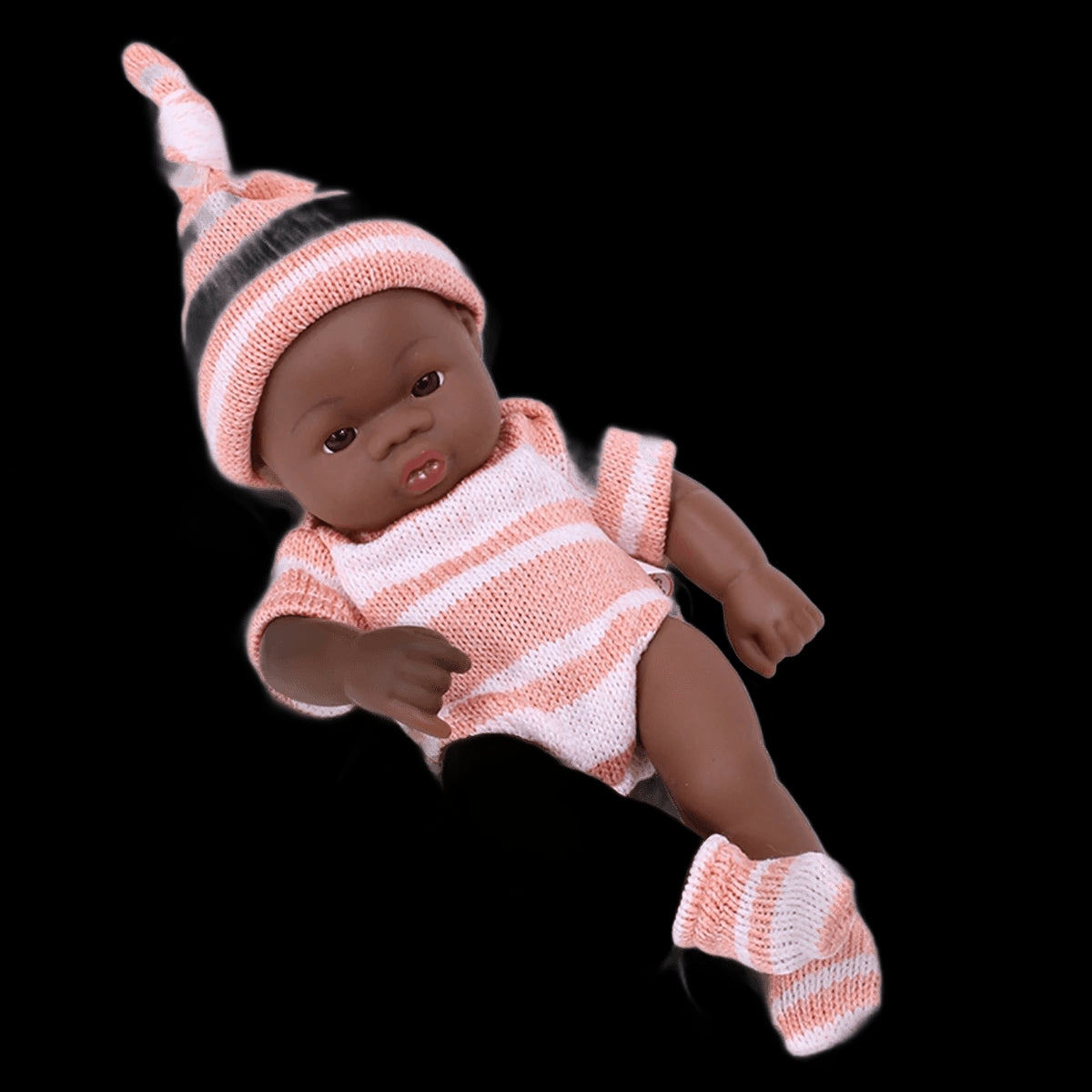 Black American Reborn Dolls Cute Mini 20cm Baby Bebe Doll Toys Full Body Vinyl Soft Girl Doll Reborn Baby Doll Toys Gift view