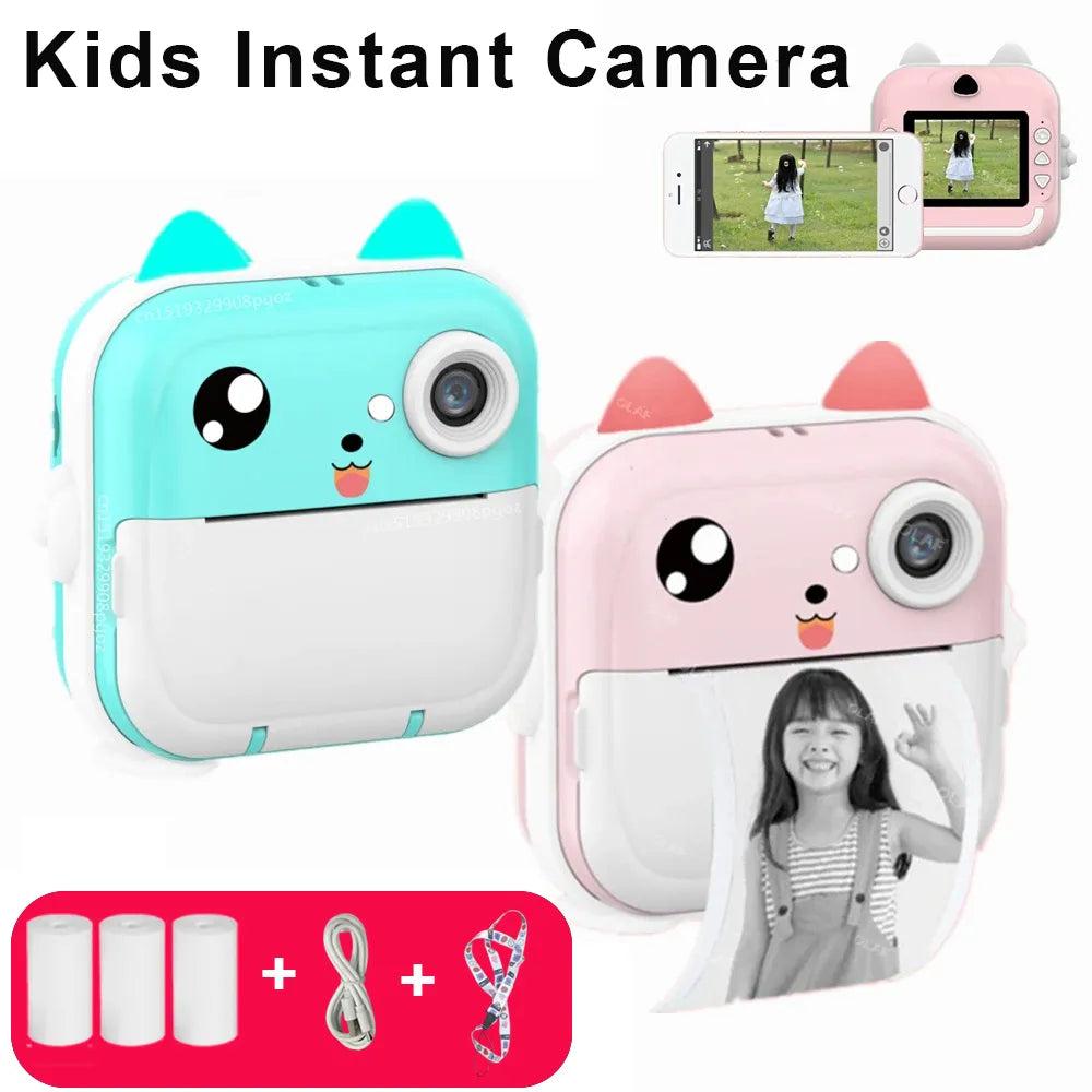 Digital Children Camera For Photography Instant Print Photo Kids Camera Mini Thermal Printer Video Educational Toys Gift view